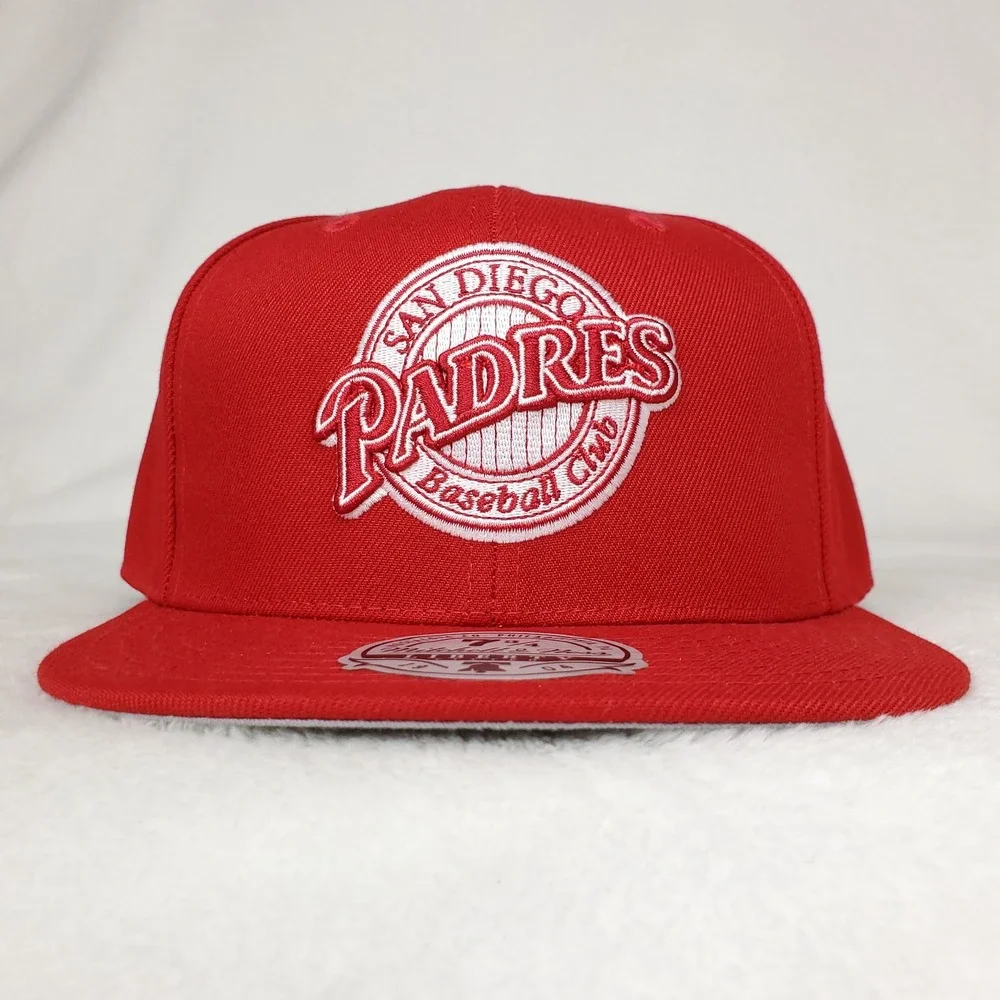 San Diego Padres Mitchell & Ness MLB Fitted 7 3/4 Liberty Fit Hat Cap Red NWT‎